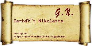 Gerhát Nikoletta névjegykártya