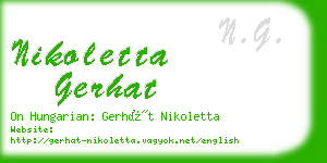 nikoletta gerhat business card